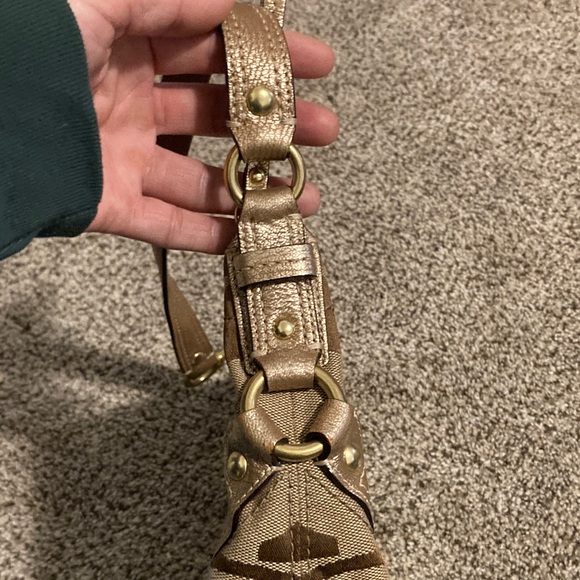 Vintage Gold and Brown Coach Bag - Picture 8 of 14